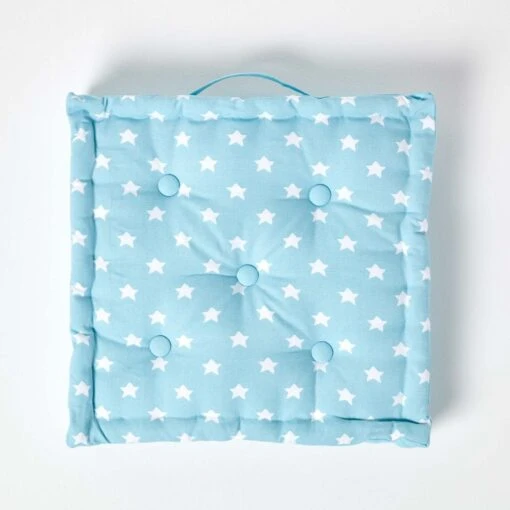 Cotton Blue Stars Floor Cushion -Best Homeware Store kt1305 03