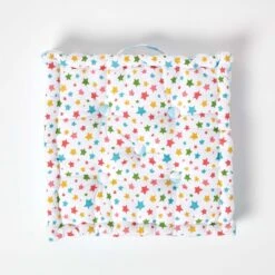 Cotton Multi Coloured Stars Floor Cushion -Best Homeware Store kt1309 03 3