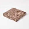 Cotton Chocolate Brown And Beige Thin Stripe Floor Cushion -Best Homeware Store kt1325 01