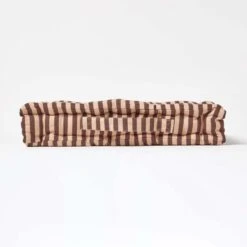 Cotton Chocolate Brown And Beige Thin Stripe Floor Cushion -Best Homeware Store kt1325 05