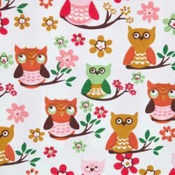 Owls Printed Ready Made Eyelet Curtain Pair -Best Homeware Store kt1391 3