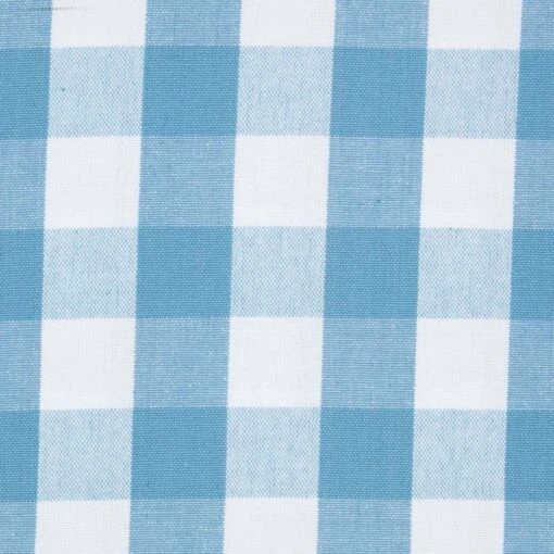 Cotton Blue Block Check Gingham Ready Made Eyelet Curtains -Best Homeware Store kt1409 3