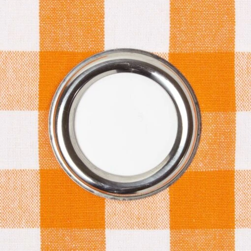 Cotton Orange Block Check Gingham Ready Made Eyelet Curtains -Best Homeware Store kt1412 2