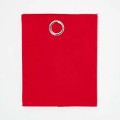 Cotton Plain Red Ready Made Eyelet Curtain Pair -Best Homeware Store kt1420 1