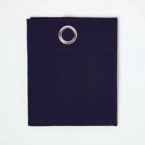 Cotton Plain Navy Blue Ready Made Eyelet Curtain Pair -Best Homeware Store kt1426 1