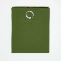 Cotton Plain Dark Olive Green Ready Made Eyelet Curtain Pair -Best Homeware Store kt1427 1