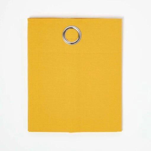 Cotton Plain Mustard Yellow Ready Made Eyelet Curtain Pair -Best Homeware Store kt1428 1