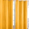 Cotton Plain Mustard Yellow Ready Made Eyelet Curtain Pair -Best Homeware Store kt1428 main 3