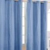 Cotton Plain Airforce Blue Ready Made Eyelet Curtain Pair -Best Homeware Store kt1430 mm