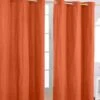 Cotton Plain Burnt Orange Ready Made Eyelet Curtain Pair -Best Homeware Store kt1431 main 3