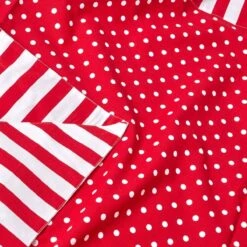 Cotton Red Polka Dots And Stripes Sofa Throw -Best Homeware Store kt1536 05