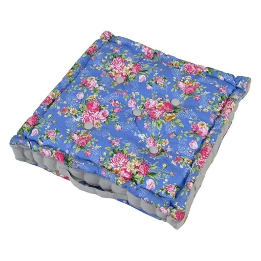 Blue Roses Cotton Floor Cushion -Best Homeware Store kt1677 u