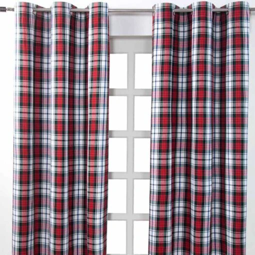 Macduff Tartan Check Ready Made Eyelet Curtain Pair -Best Homeware Store macduff tartan check ready made eyelet curtain pair 1