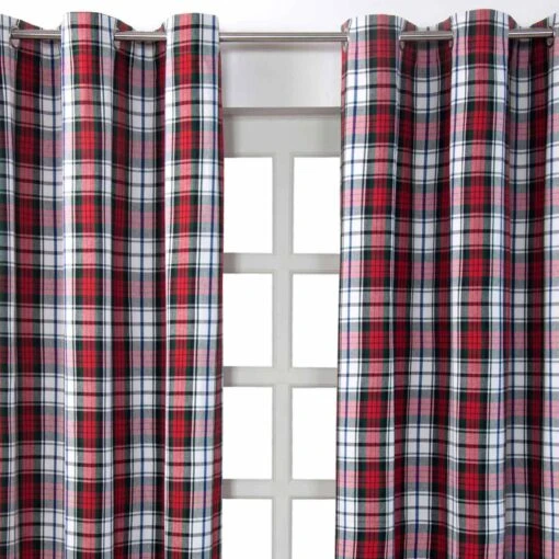 Macduff Tartan Check Ready Made Eyelet Curtain Pair -Best Homeware Store macduff tartan check ready made eyelet curtain pair 2