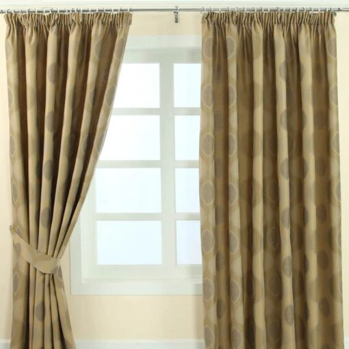 Gold Jacquard Curtain Modern Curve Design Fully Lined -Best Homeware Store marbbela collection curtains gold main