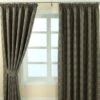 Grey Jacquard Curtain Abstract Aztec Design Fully Lined -Best Homeware Store marbbela curtains collection grey main