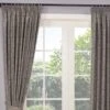 Grey Jacquard Curtain Floral Damask Design Fully Lined -Best Homeware Store marbella collection lined curtain grey main