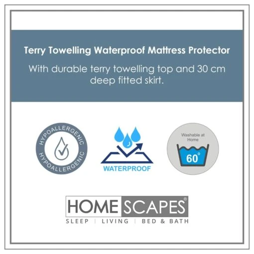 Terry Towelling Waterproof Mattress Protector Euro Size -Best Homeware Store mp1107 40 2 6