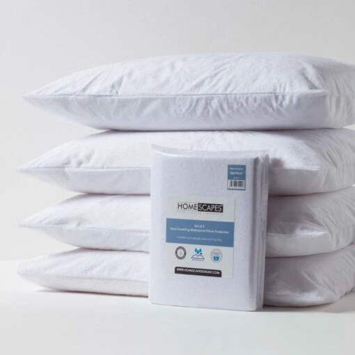 Terry Towelling Waterproof Pillow Protectors, Pack Of 4 -Best Homeware Store mp1142 1 1 1