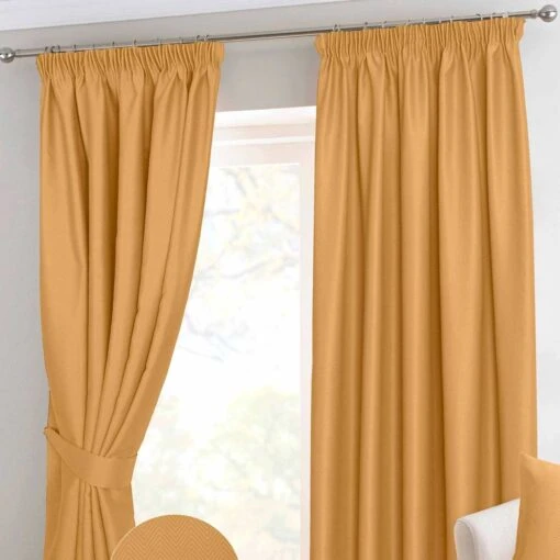 Mustard Yellow Herringbone Chevron Blackout Curtains Pair Pencil Pleat -Best Homeware Store mustard yellow herringbone chevron blackout curtains pair pencil pleat