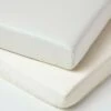 Cream Organic Cotton Cot Bed Fitted Sheets 400 Thread Count, 2 Pack -Best Homeware Store org400cotfitcre 01