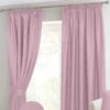 Pastel Pink Herringbone Chevron Blackout Thermal Curtains Pair Pencil Pleat -Best Homeware Store pastel pink herringbone pencil pleat 1 9