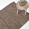 Madras Leather Hemp Rug Brown -Best Homeware Store ru1148 01