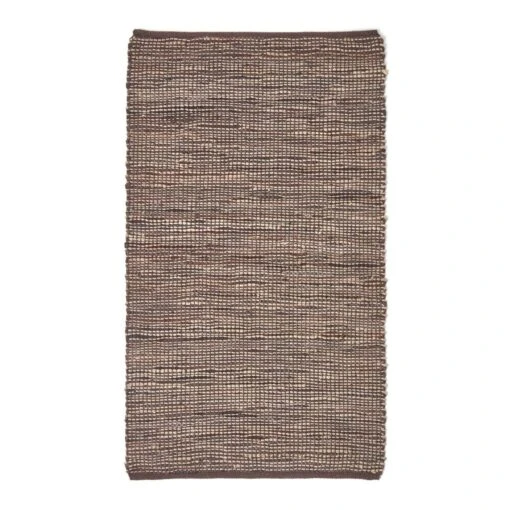 Madras Leather Hemp Rug Brown -Best Homeware Store ru1148 02