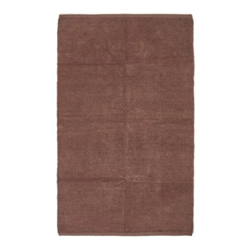 Chenille Plain Cotton Large Rug Brown, 90 X 150 Cm -Best Homeware Store ru1164 02 2