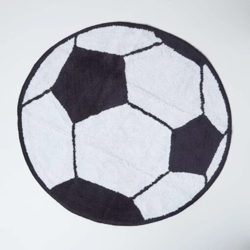 Cotton Tufted Washable Football Children Rug, 120 Cm -Best Homeware Store ru1192 01 1