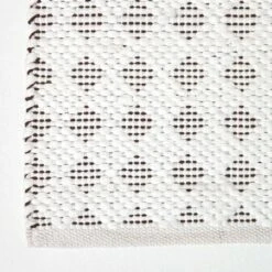 White Geometric Black Diamond Chindi Rug -Best Homeware Store ru1229 03