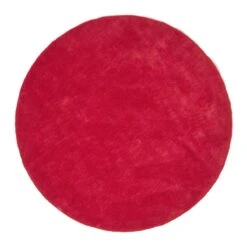 Hand Tufted Plain Cotton Red Large Round Rug -Best Homeware Store ru1234b 02