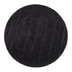 Hand Tufted Plain Cotton Black Large Round Rug -Best Homeware Store ru1238b 02 2