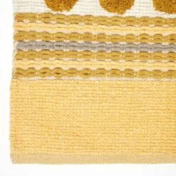 Modern Cotton Rug Grey Yellow Chenille Striped Hand Tufted Circles -Best Homeware Store ru1239c 03 1 1