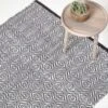 Trance Black And White Diamond Pattern Recycled Fibre Rug -Best Homeware Store ru1264 01