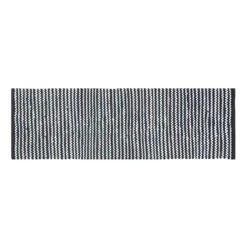 Groove Black And White Monochrome Stripy Cotton Chindi Rug, 150 Cm Round -Best Homeware Store ru1265 c 3