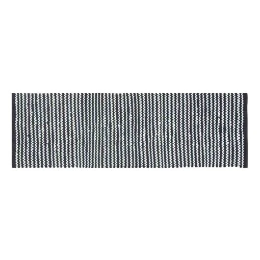 Groove Black And White Monochrome Stripy Cotton Chindi Rug, 150 Cm Round -Best Homeware Store ru1265 c 3