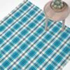 Irvine Handwoven Blue Tartan 100% Cotton Rug -Best Homeware Store ru1277c 01 3