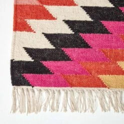 Jakarta Handwoven Geometric Kilim Wool Rug -Best Homeware Store ru1292 03