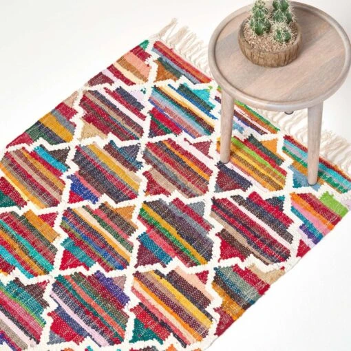 Amsterdam Handwoven Cotton Chindi Kilim Rug -Best Homeware Store ru1293 01