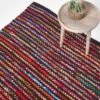 Handwoven Multi Coloured Recycled Chindi Folk Rug -Best Homeware Store ru1297 01