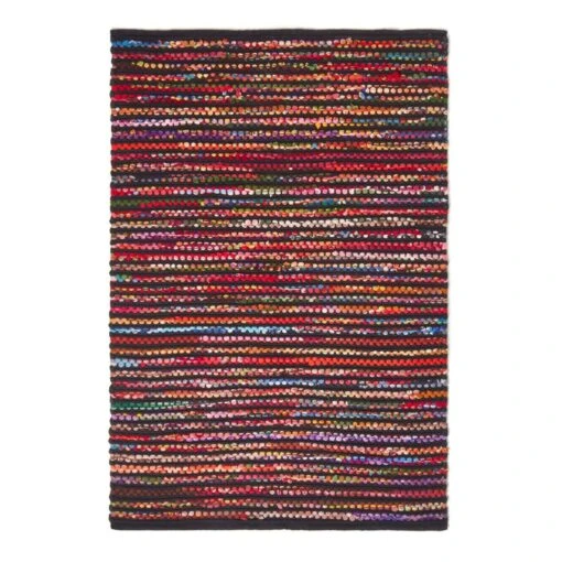 Handwoven Multi Coloured Recycled Chindi Folk Rug -Best Homeware Store ru1297 02