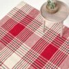 Walker Red Tartan Check Non-Slip 100% Wool Rug -Best Homeware Store ru1300 01