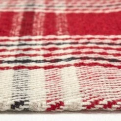 Walker Red Tartan Check Non-Slip 100% Wool Rug -Best Homeware Store ru1300 04