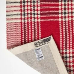 Walker Red Tartan Check Non-Slip 100% Wool Rug -Best Homeware Store ru1300 05