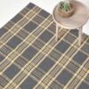 Douglas Grey And Yellow Tartan Check Non-Slip 100% Wool Rug -Best Homeware Store ru1302 01