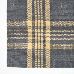 Douglas Grey And Yellow Tartan Check Non-Slip 100% Wool Rug -Best Homeware Store ru1302 03