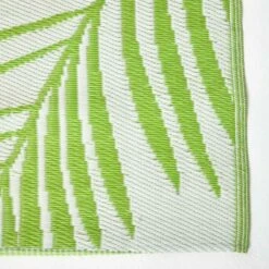 Green Tropical Leaf Pattern Reversible Outdoor Rug -Best Homeware Store ru1329 b 1