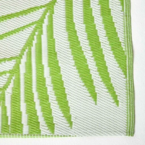 Green Tropical Leaf Pattern Reversible Outdoor Rug -Best Homeware Store ru1329 b 1