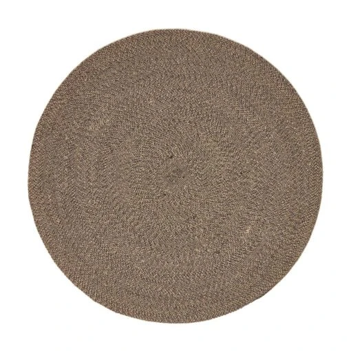 Linen And Black Melange Braided Rug -Best Homeware Store ru1340 2 3